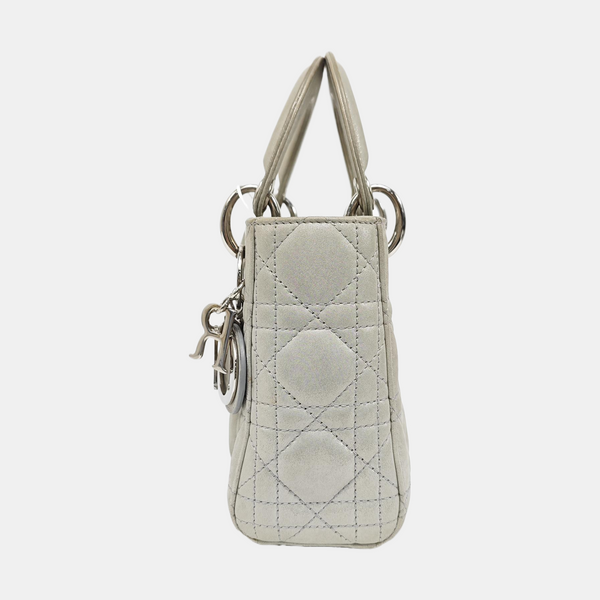 Lady Dior Mini Cannage Lambskin Gray