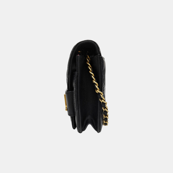 Quilted Calfskin Shoulder Bag Black