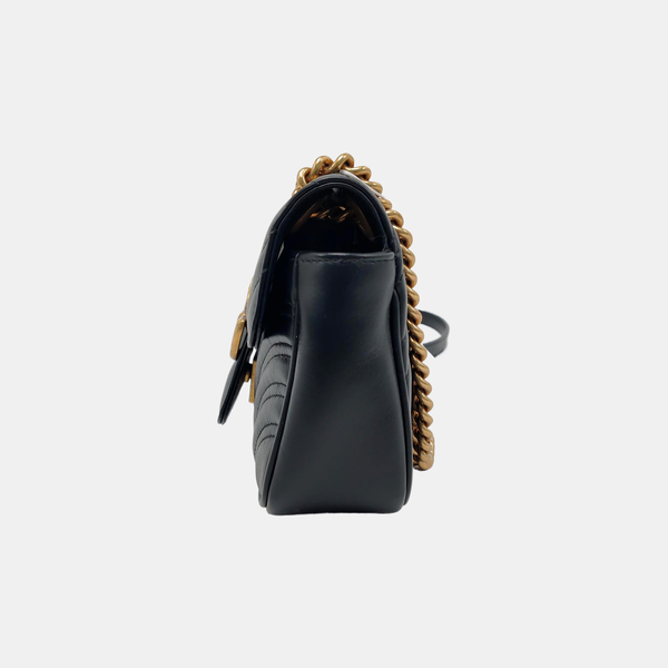 GG Marmont Small Quilted Calfskin Black