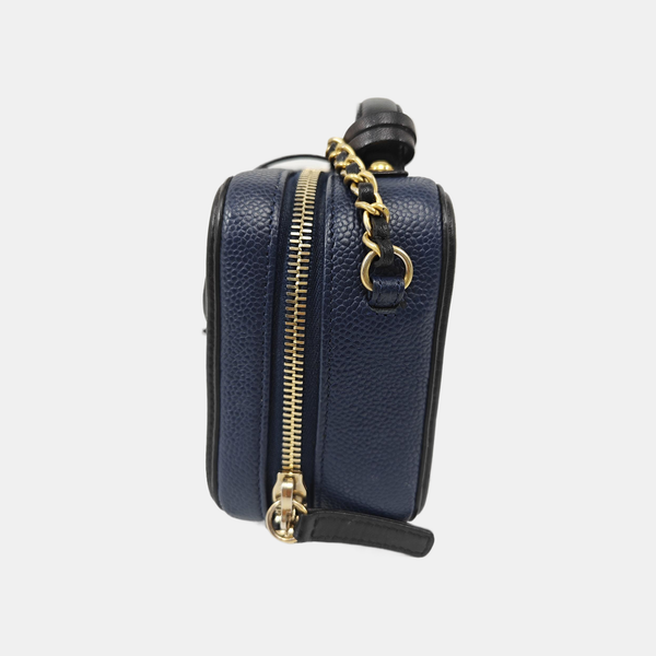 FILIGREE Small Quilted Grained Calfskin Blue