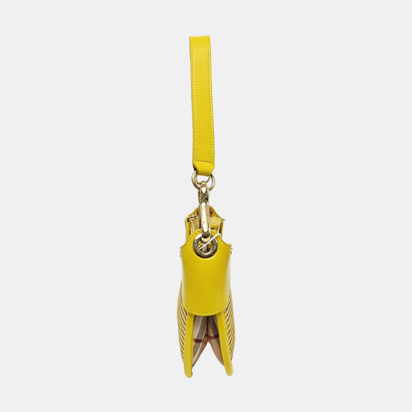 Coated Canvas Top Handle Bag Yellow