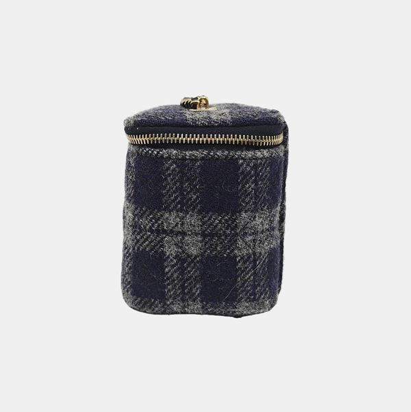 VANITY CASE Quilted Wool Blue