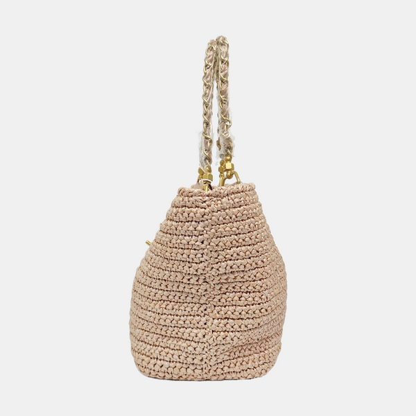 Straw Tote Bag Pink
