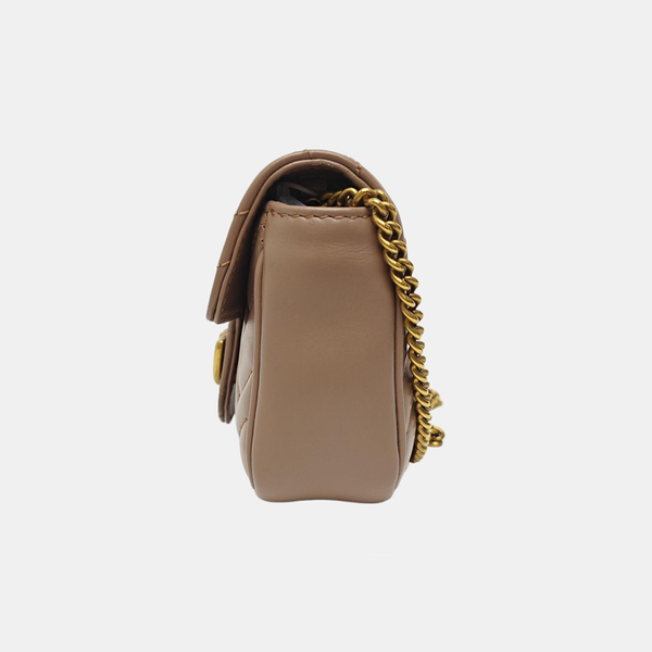 GG Marmont Mini Quilted Calfskin Beige