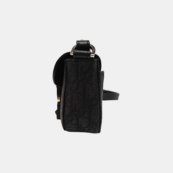 Saddle Mini Oblique Calfskin Black
