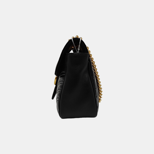 GG Marmont Medium Quilted Calfskin Black