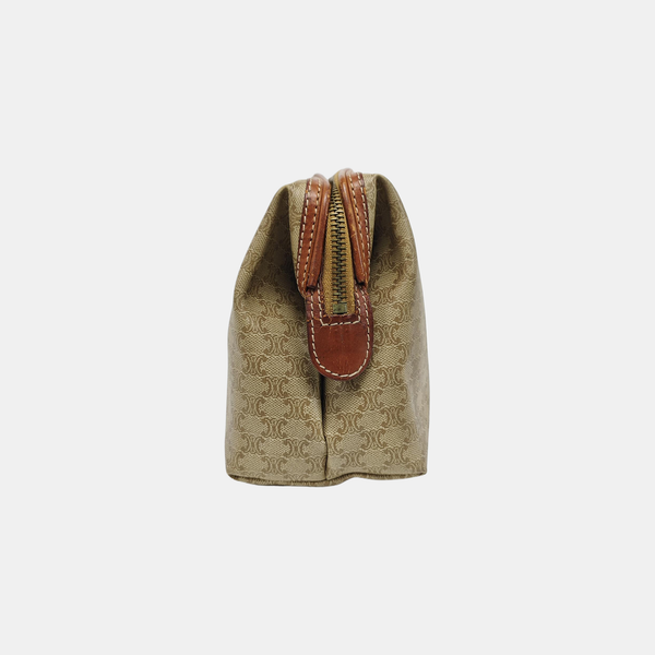 Coated Canvas Clutch Beige