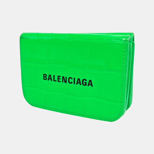 Cash Mini Calfskin Green Wallet