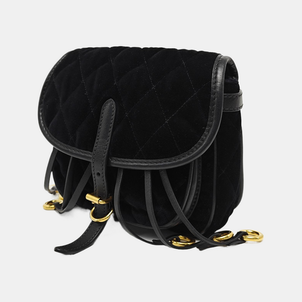 Belt Bag Quilted Velvet Black