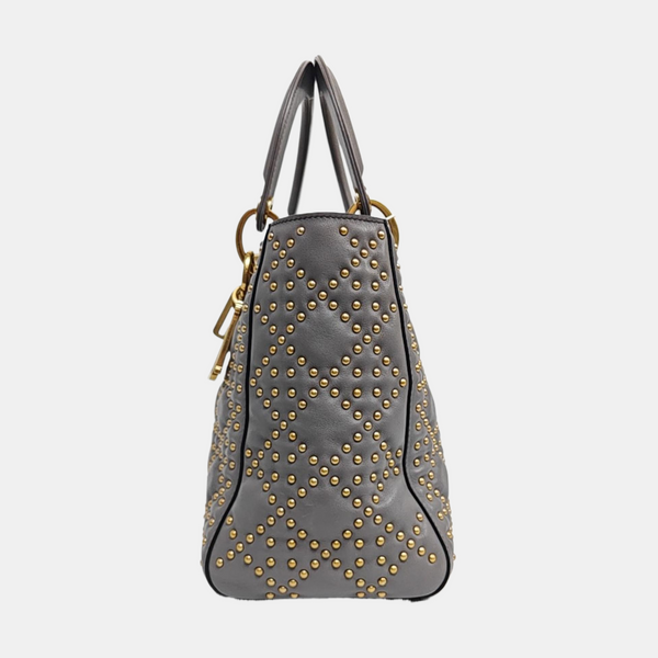 Lady Dior Medium Cannage Lambskin Gray