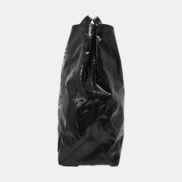 Coated Canvas Tote Bag Black