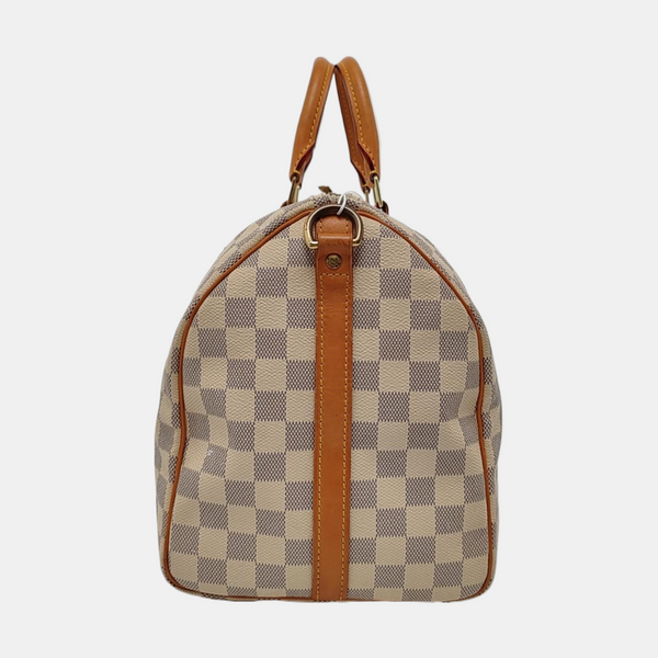 Authenticated pre-owned SPEEDY MM Coated Canvas White - Top Handle Bag at Looply