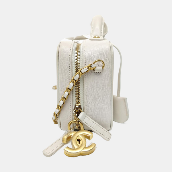 FILIGREE Small Quilted Grained Calfskin White