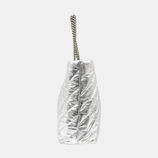 Crush Large Quilted Calfskin Silver