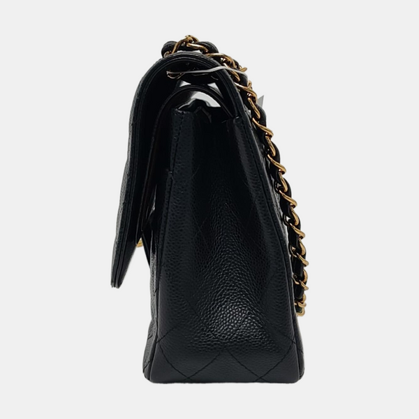 CLASSIC FLAP Jumbo Quilted Grained Calfskin Black