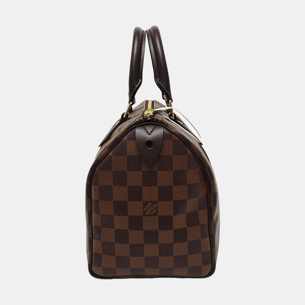 SPEEDY 25 Damier Ebene Coated Canvas Brown
