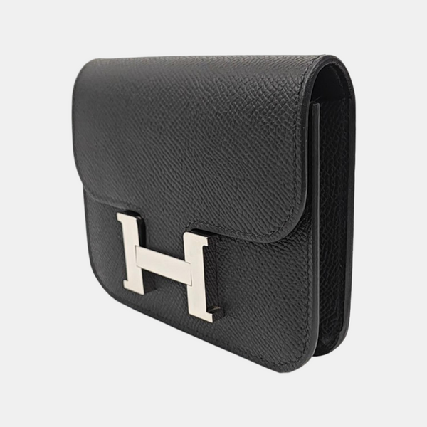 Constance Slim Epsom Black Wallet
