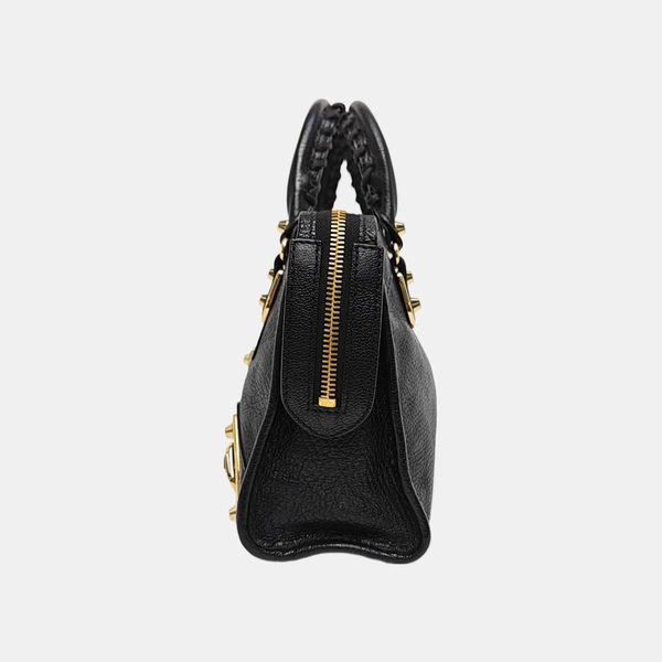 Classic Metallic Edge City Mini Lambskin Black