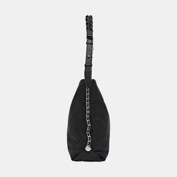 Quilted Calfskin Tote Bag Medium Black