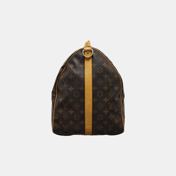 KEEPALL 60 Monogram Coated Canvas Brown