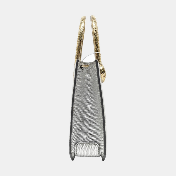 Lizard Tote Bag Silver