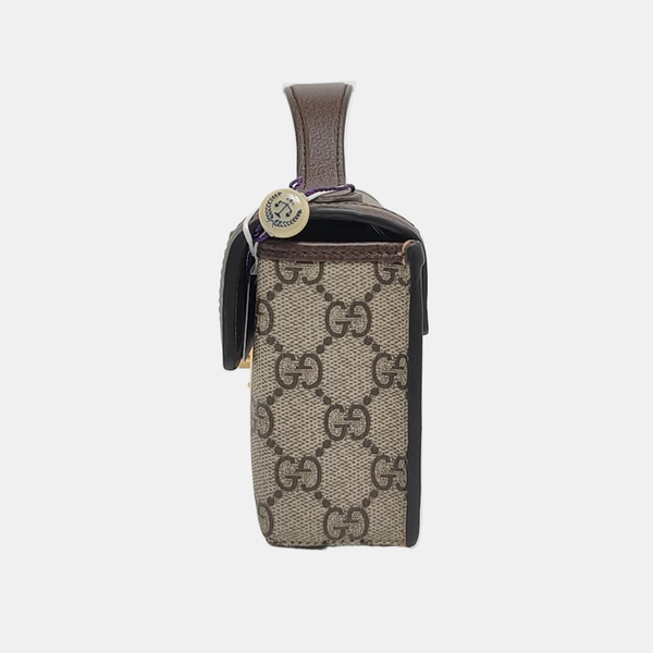 Ophidia Mini Monogram Coated Canvas Beige
