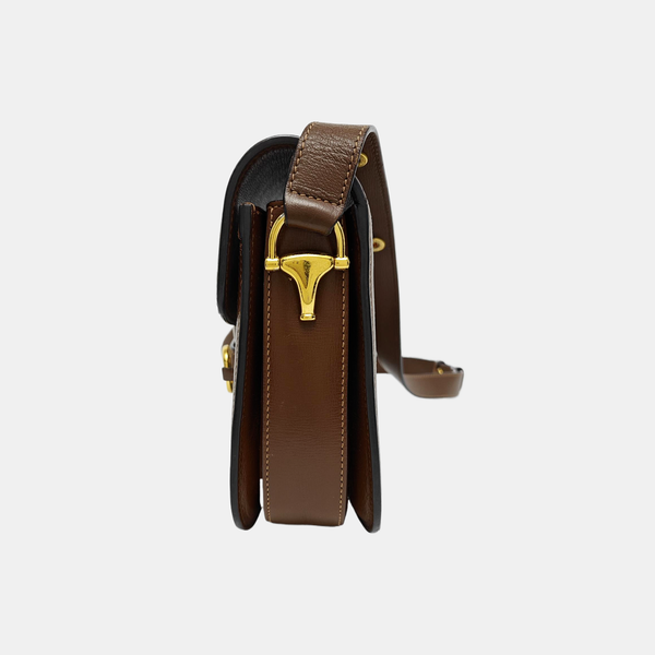 Horsebit 1955 Medium Monogram Coated Canvas Beige