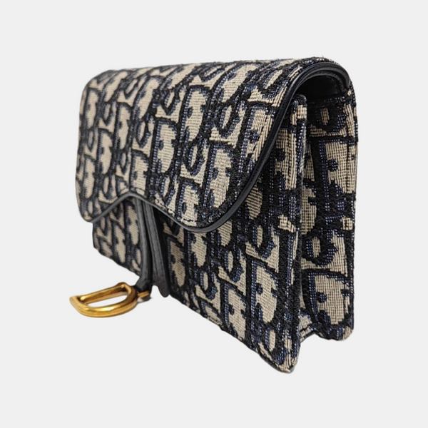 Saddle Mini Oblique Canvas Blue