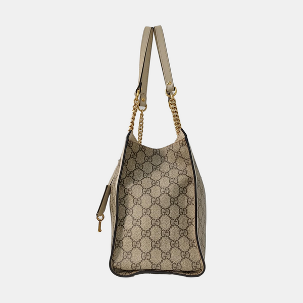 Padlock Medium Monogram Coated Canvas Beige