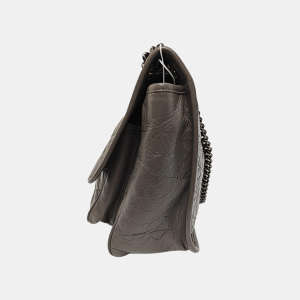NIKI Medium Chevron Calfskin Brown