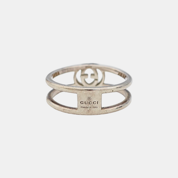 Interlocking G 925 Sterling Silver Ring HK 13