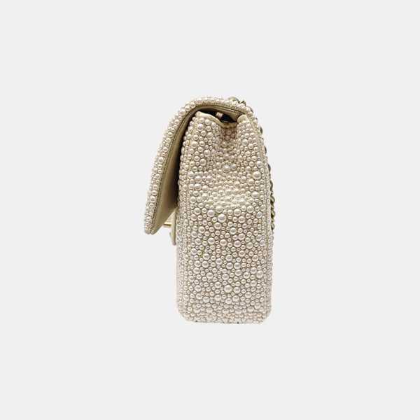 Quilted Special Material Shoulder Bag White