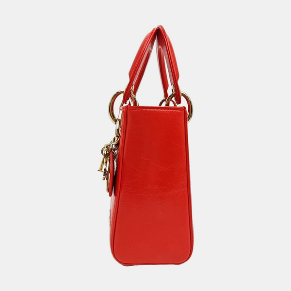 Lady Dior Mini Lambskin Red