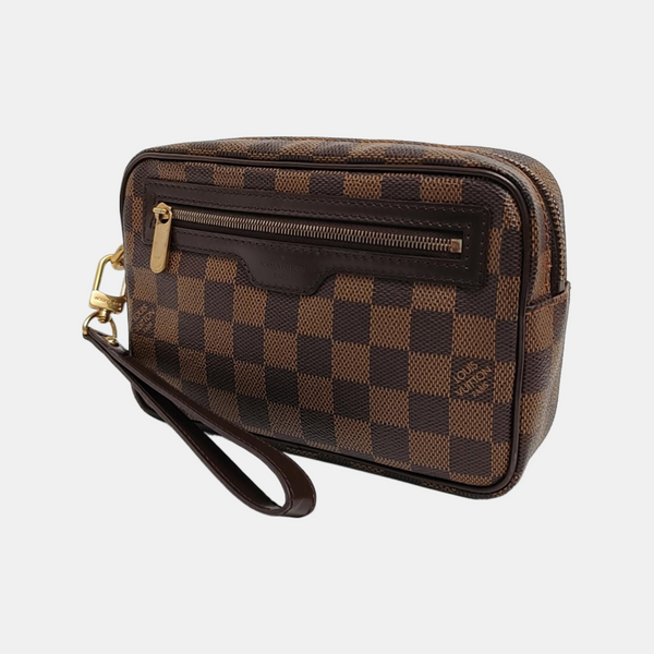 MACAO Damier Ebene Coated Canvas Brown