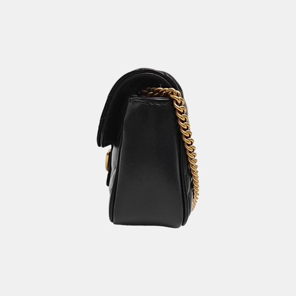 GG Marmont Mini Quilted Calfskin Black