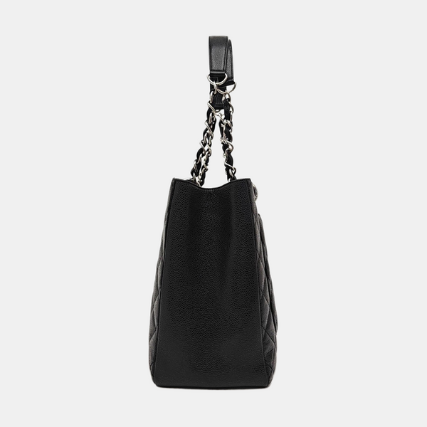 CHANEL GST Large Quilted Grained Calfskin Black