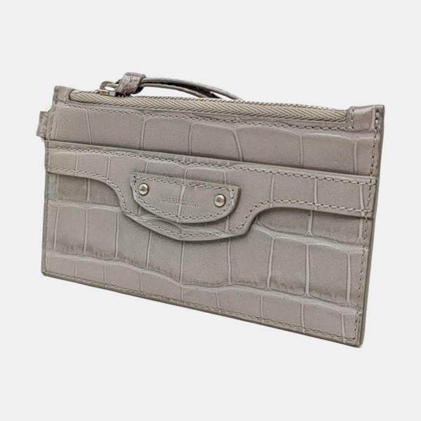 Classic City Calfskin Gray Card Holder