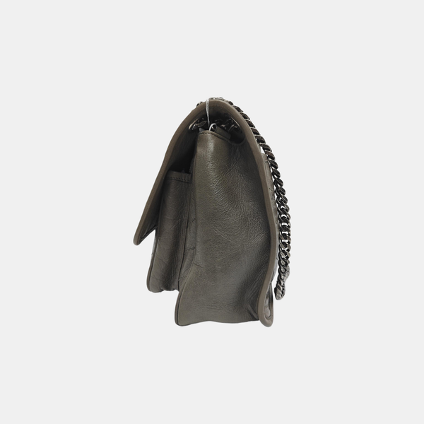 NIKI Medium Chevron Calfskin Green