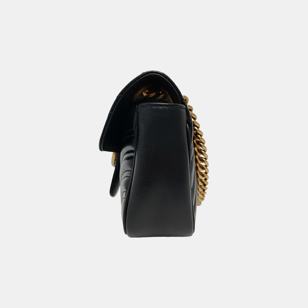 GG Marmont Small Quilted Calfskin Black