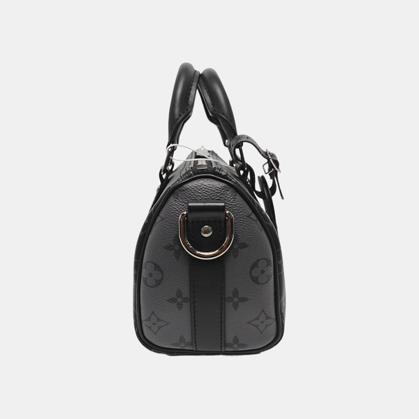 KEEPALL 25 Monogram Coated Canvas Black