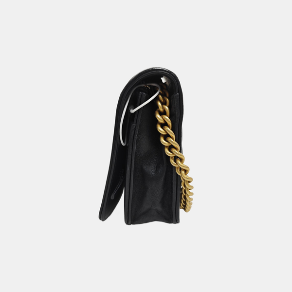 BOY CHANEL Mini Quilted Calfskin Black