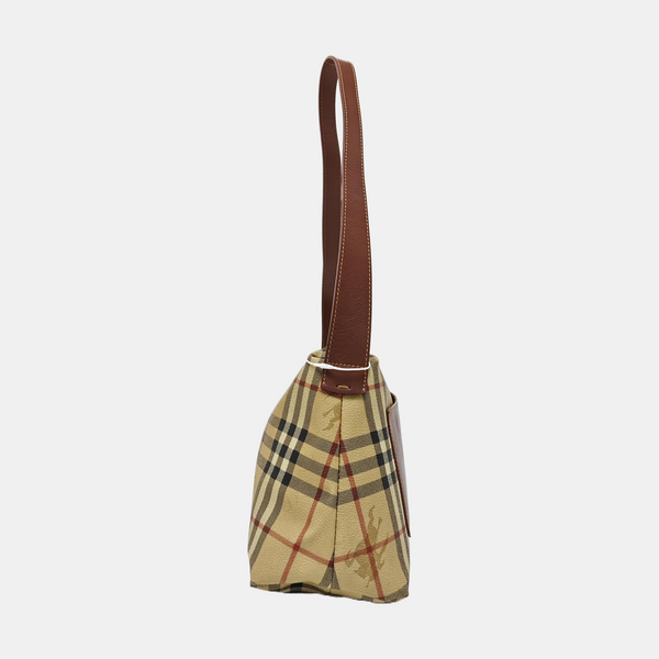 Coated Canvas Shoulder Bag Brown