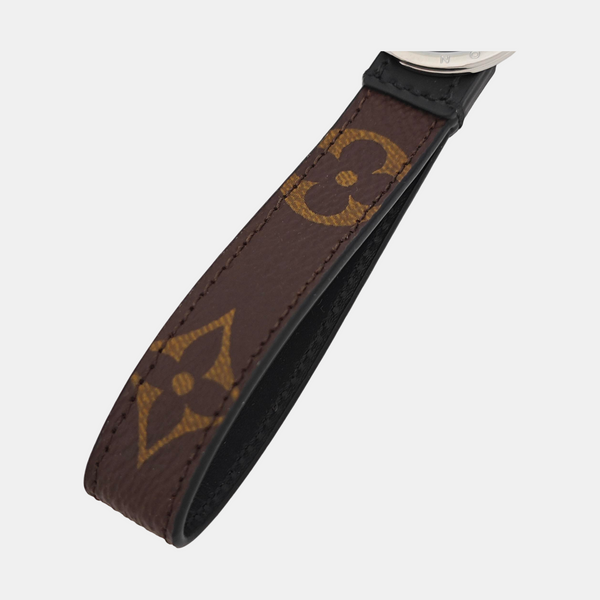 Coated Canvas Bag Charm Brown