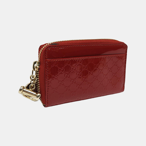 Monogram Patent Leather Coin Purse Red