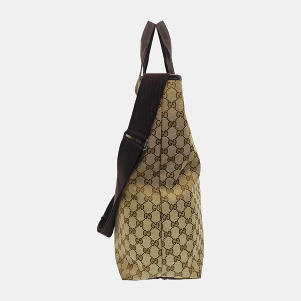 Monogram Canvas Tote Bag Brown