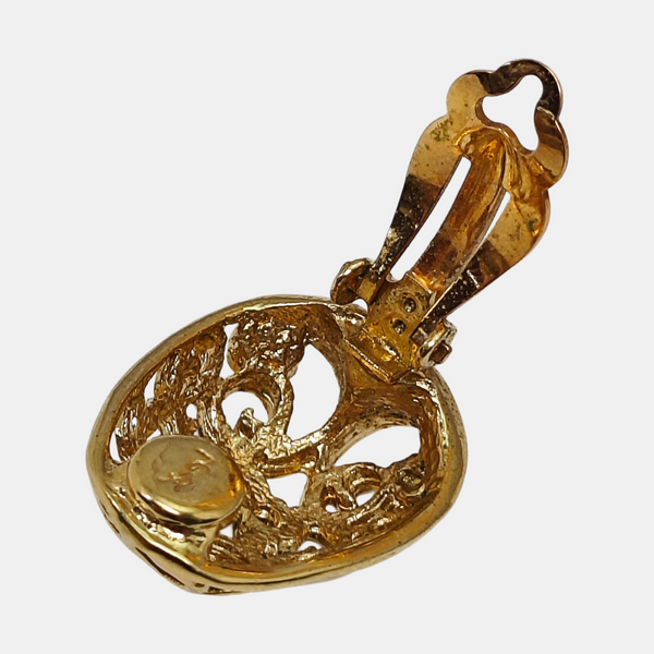 Metal Gold Clip On Earrings