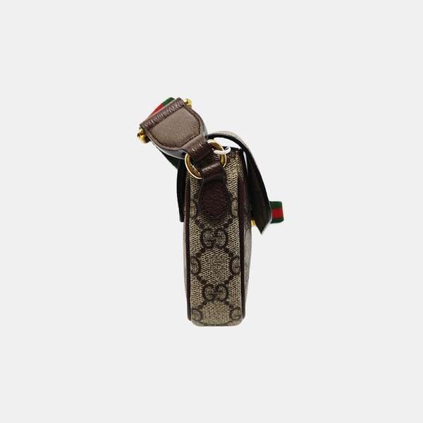 Ophidia Small Monogram Lona Revestida Beige