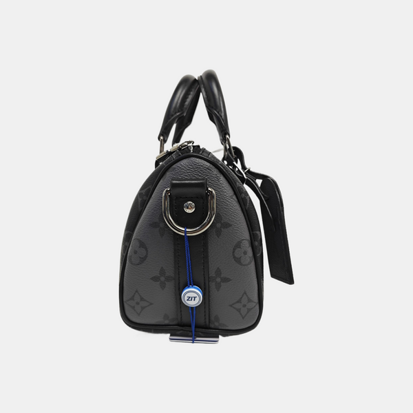 KEEPALL 25 Monogram Coated Canvas Black