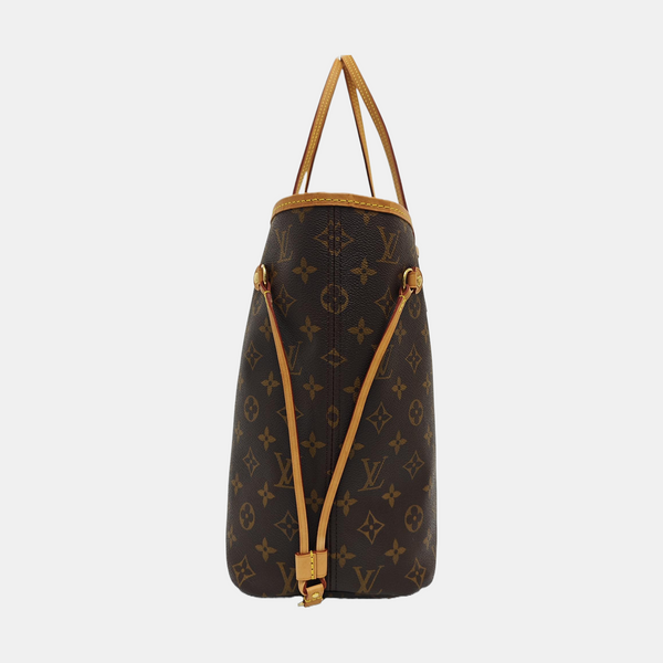 NEVERFULL MM Monogram Coated Canvas Brown