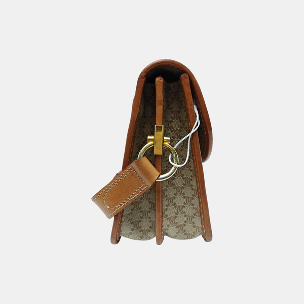 Coated Canvas Shoulder Bag Beige